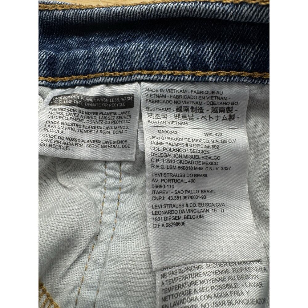 Levis 505 Distressed Jeans Men's Size 34X34 Retro Grunge Stretch Straight Leg - Picture 5 of 7